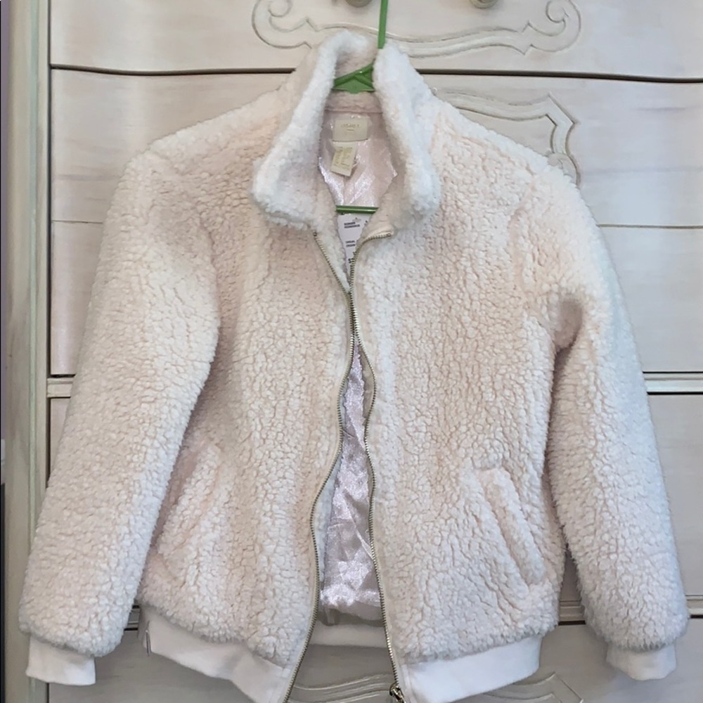 Fuzzy cream jacket